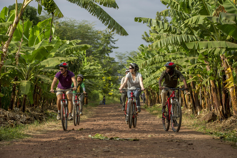 Cycling at lake Manyara