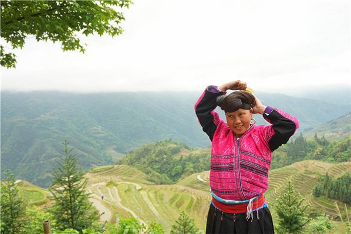 Red Yao Lady at Longji Rice Terraces