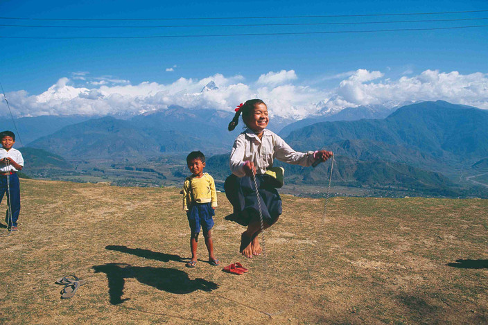 Sarangkot (1 592 m) - Pokhara (820 m) - Sedi Bagar