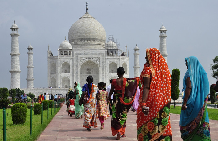AGRA   (Le point culminant de l'aller-retour Taj Mahal  avec deux sites du patrimoine mondial)